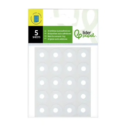 Etiquetas de Reforço Redondas LIDERPAPEL Brancas (Blister 100 un.)