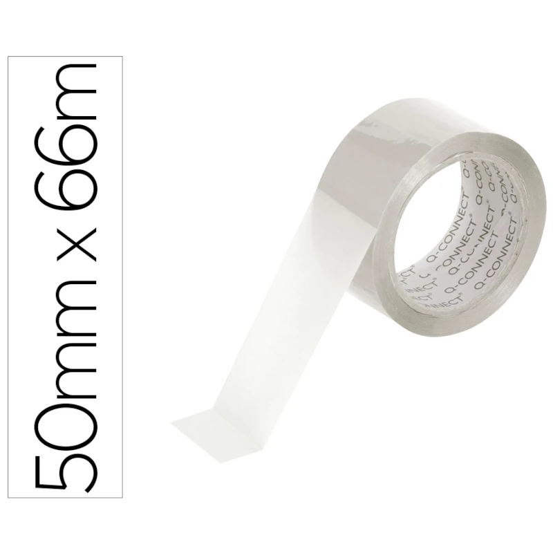 Fita Adesiva de Embalagem Transparente Baixo Ruído Q-Connect KF04382 – Pack 6 Unidades / 66m x 50mm