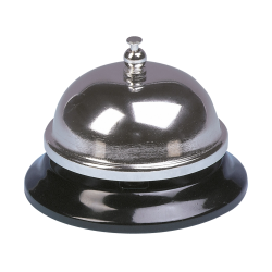 Campainha de Recepção para Balcão Q-CONNECT (85x55mm) – Base Metálica Preta e Cromada