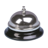 Campainha de Recepção para Balcão Q-CONNECT (85x55mm) – Base Metálica Preta e Cromada
