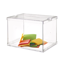 Urna Eleitoral Transparente Rebatível 440x310x335mm – Modelo Oficial / Acrílico