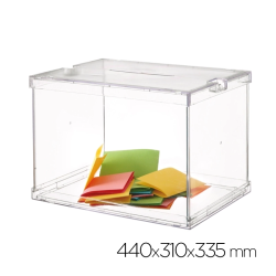 Urna Eleitoral Transparente Rebatível 440x310x335mm – Modelo Oficial / Acrílico