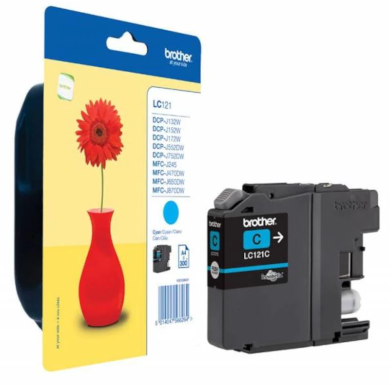 Tinteiro Brother LC121C Ciano Original (LC121) – 3,9ml / 300 Páginas