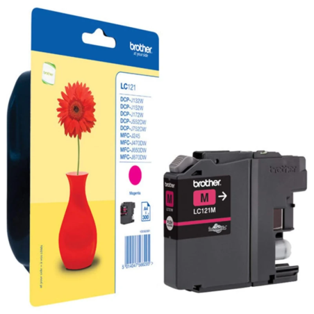 Tinteiro Brother LC121M Magenta Original (LC121) – 3,9ml / 300 Páginas