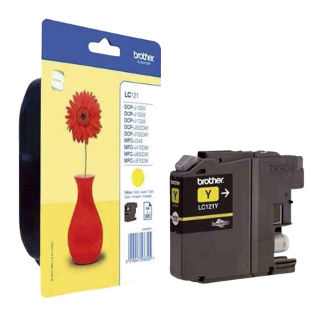 Tinteiro Brother LC121Y Amarelo Original (LC121) – 3,9ml / 300 Páginas