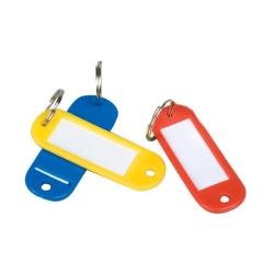 Chaveiros com Porta-Etiquetas Coloridos 58x20mm – Q-Connect / Pack 6 un.