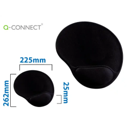 Tapete de Rato Ergonómico Q-Connect com Apoio de Pulso em Gel – Cinza Escuro
