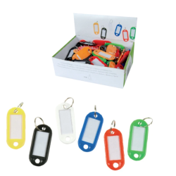 Chaveiros com Porta-Etiquetas Cores Sortidas – Q-Connect / Caixa 100 un.