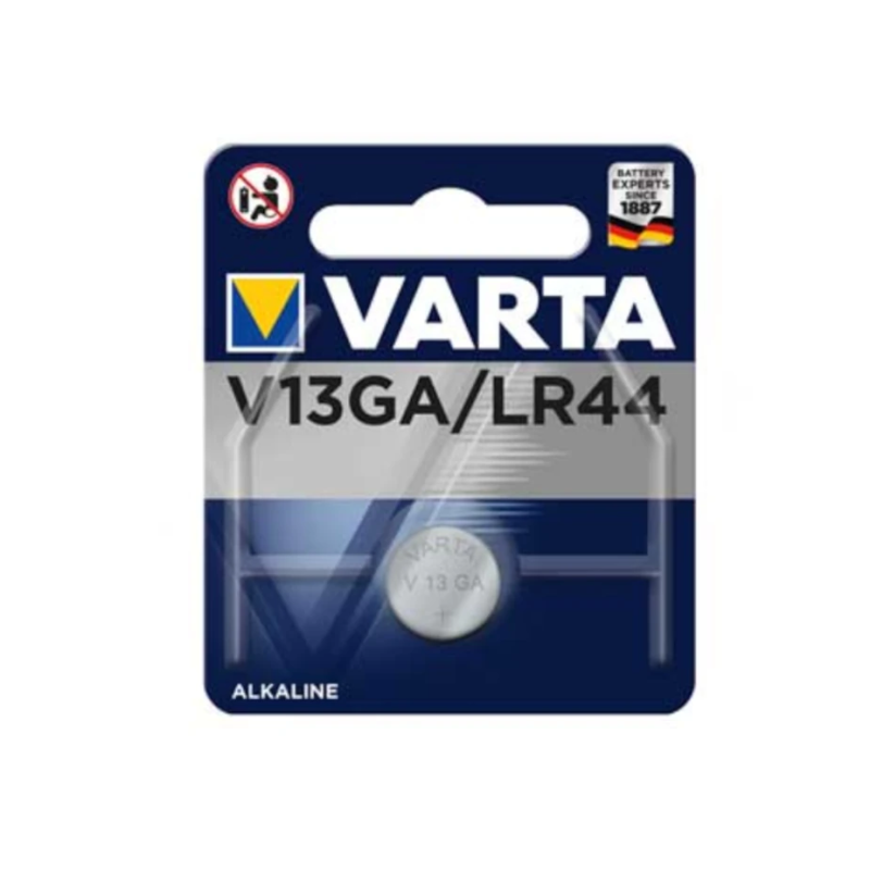 Pilhas Alcalinas LR44 1.5V 148mAh Tipo Botão – Varta (4276)