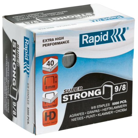 Agrafos 9/8 Rapid Zincados – Caixa de 5000 Unidades
