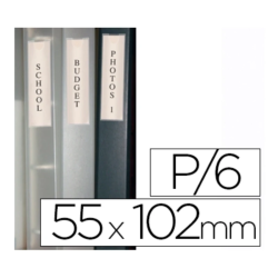 Porta Etiquetas Adesivas para Lombadas de Pastas 55x102mm (Pack 6) – Q-CONNECT