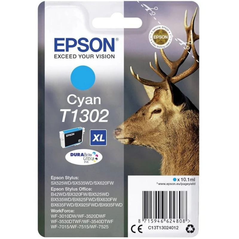 Tinteiro Original Epson T1302XL Azul (Ciano) Alta Capacidade – 10.1ml / 755 Páginas