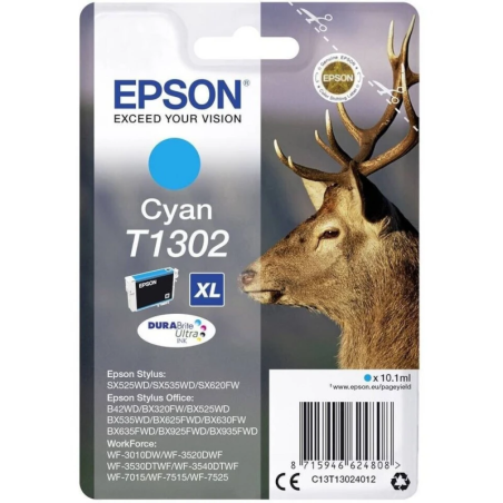 Tinteiro Original Epson T1302XL Azul (Ciano) Alta Capacidade – 10.1ml / 755 Páginas