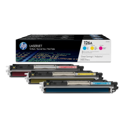 Conjunto Triplo de Toner HP 126A Ciano, Magenta e Amarelo – HP (CF341A)