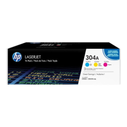 Pack Triplo de Toner HP 304A (CF372AM) Cyan, Magenta e Yellow
