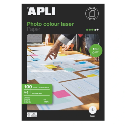 Papel Fotográfico Laser Glossy A4 160g Dupla Face APLI – Pack 100 Folhas