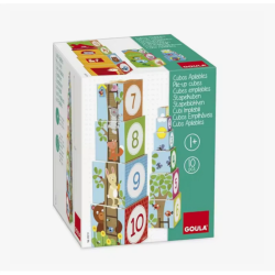 Jogo de Cubos Empilháveis do Bosque Diset – 10 Peças Educativas (A partir de 1 Ano)