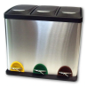 Caixote de Reciclagem de Pedal em Inox Q-CONNECT 3x15L (45 Litros)