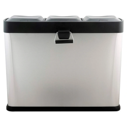 Caixote de Reciclagem de Pedal em Inox Q-CONNECT 3x15L (45 Litros)