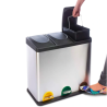 Caixote de Reciclagem de Pedal em Inox Q-CONNECT 3x15L (45 Litros)
