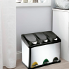 Caixote de Reciclagem de Pedal em Inox Q-CONNECT 3x15L (45 Litros)