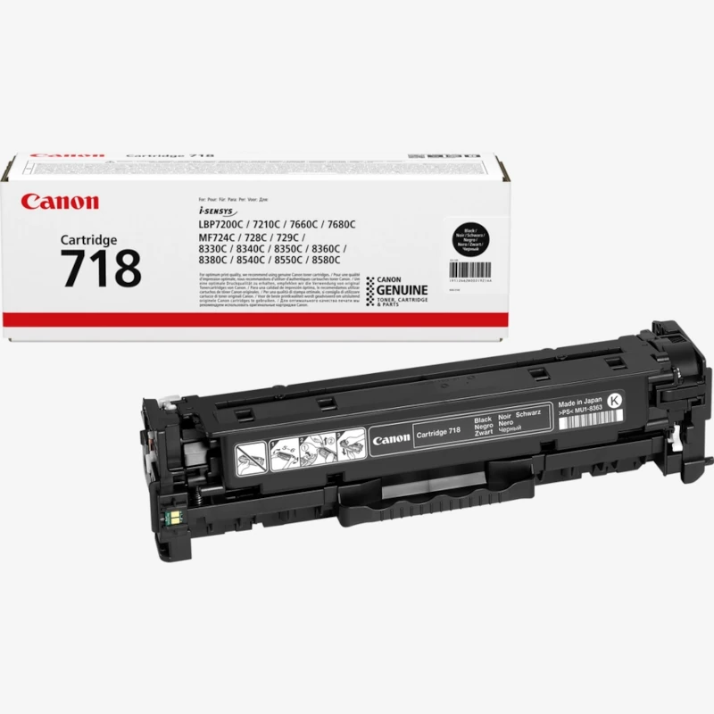 Toner Original Canon 718BK Preto – 3.400 Páginas (2662B002)