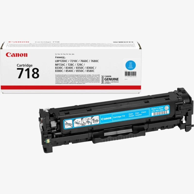 Toner Original Canon 718C Azul (Ciano) – 2.900 Páginas (2661B002)