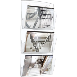 Expositor de Parede Modular com 3 Bandejas Transparentes (Até 24x32cm)