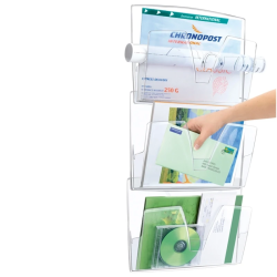 Expositor de Parede Modular com 3 Bandejas Transparentes