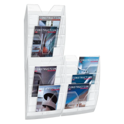 Expositor de Parede Modular com 5 Divisórias Transparentes e Branco (Grande Formato)