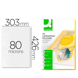 Bolsas de Plastificação A3 Q-CONNECT 80 Mícrons – Pack 100 Unidades