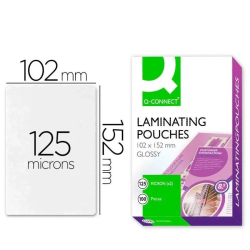 Bolsas de Plastificação A6 Q-CONNECT 125 Mícrons – Pack 100 Unidades