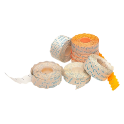 Rolos de Etiquetas Meto 22x12 mm Laranja Fluorescente Removíveis – 1500 Unidades