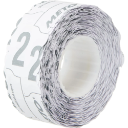 Rolos de Etiquetas Meto 26x12 mm Brancas "P.V.P." Onduladas – 1500 Unidades