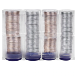 Porta-Moedas de Mola Q-CONNECT Euro (8 Frações) Azul Transparente