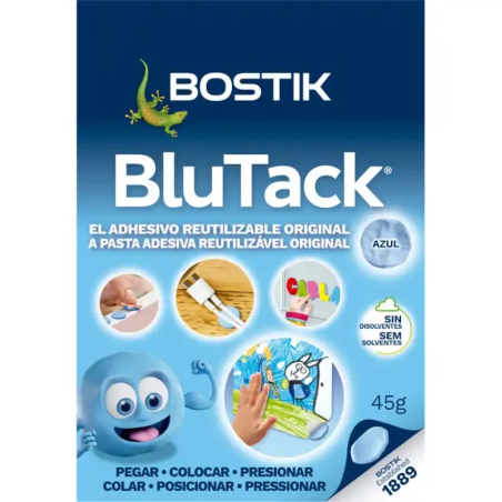 Massa Adesiva Bostik Blu-Tack Reutilizável – Pack 36 Pastilhas
