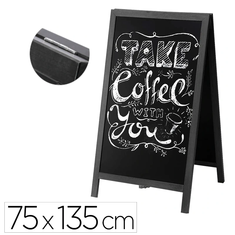 Quadro Preto de Chão com Cavalete Dupla Face – Formato XL (75x135 cm)