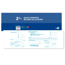 Livro de Recibos de Rendas e Aluguer com Canhoto – 295x105 mm (100 Folhas)