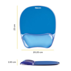 Tapete de Rato com Apoio de Pulso em Gel Fellowes azul