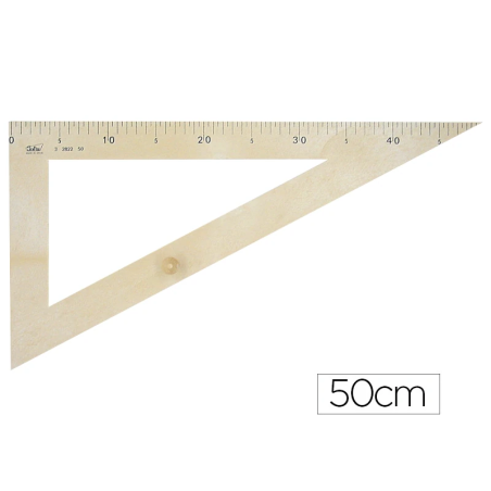Esquadro de 60º para Quadro e Estirador 50cm – Faibo / Efeito Madeira com Pega
