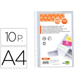Recargas para Porta-Cartões de Visita A4 Liderpapel RP02 – Pack 10 Bolsas