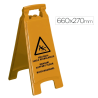 Placa de Sinalização de Piso Escorregadio Q-Connect 66x27cm – Multilingue / Amarela