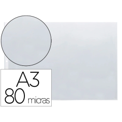 Bolsas Catálogo A3 Dobradas para Pasta A4 Q-CONNECT Cristal 80 Microns – Pack 10 Unidades
