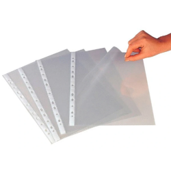 Bolsas Catálogo A3 Dobradas para Pasta A4 Q-CONNECT Cristal 80 Microns – Pack 10 Unidades