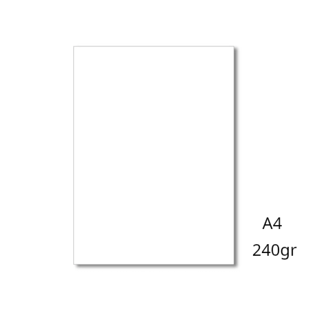 Packs de Cartolinas Brancas A4 240g – Embalagem com 125 Unidades