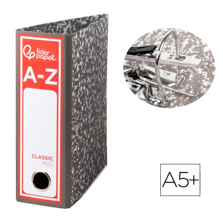 Arquivador A-Z A5 ao Alto Liderpapel Classic Red – Lombada Larga de 80mm