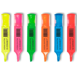 Pack Marcadores Fluorescentes Q-Connect 6 Cores | Risco de Lápis