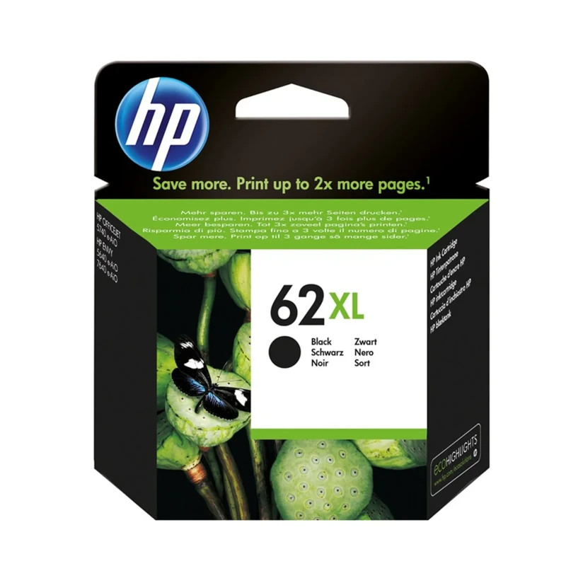 Tinteiro Original HP 62XL Preto de Alto Rendimento (C2P05A)