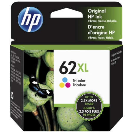 Tinteiro Original HP 62XL Cores de Alto Rendimento (C2P07A)