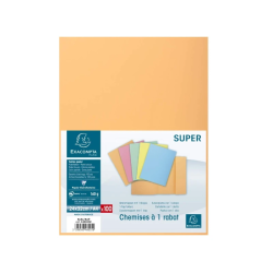 Classificadores de cartolina colorida A4 com aba - Creme